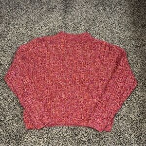 Women's Crewneck Cable Knit Pullover Sweater Universal Thread Red and Pink M